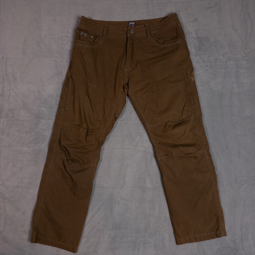 KUHL Rydr Pants Mens 34x30 Brown Good Articulated Knee Heavyweight Canvas